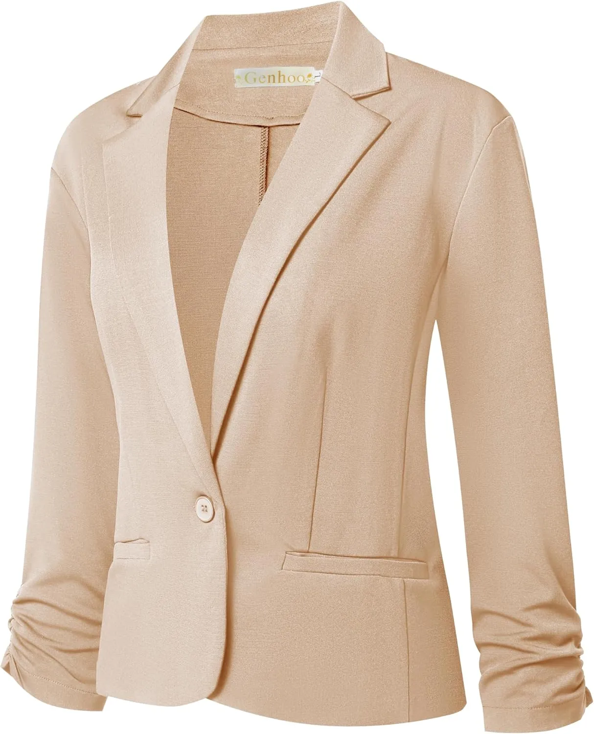 Women Blazers Casual Croppped Cardigan Lightweight 3/4 Sleeve Button Front Knit Blazer Jacket Open Front