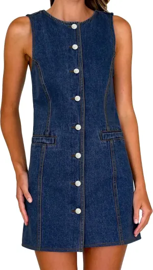 Women's Denim Dress Jean Sleeveless Button Down Shirt Mini Tank Casual Summer Dresses with Pocket 2025 Trendy Outfits