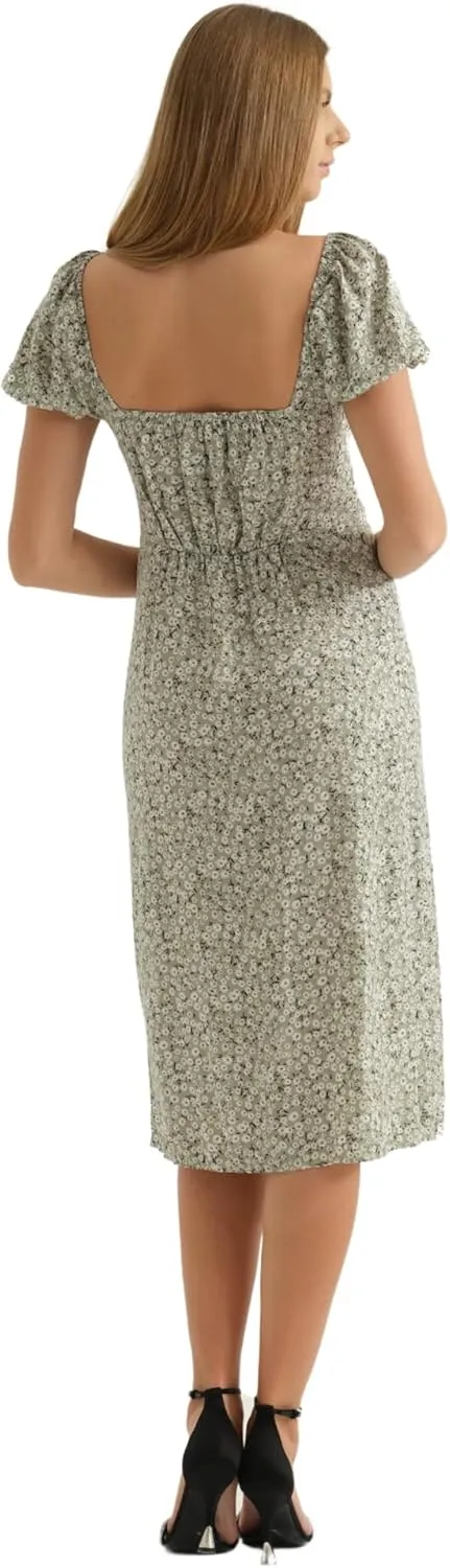 Women's Floral Spring/Summer Midi Casual Boho Dress 2025- Lightweight, Breathable with Elegant Print