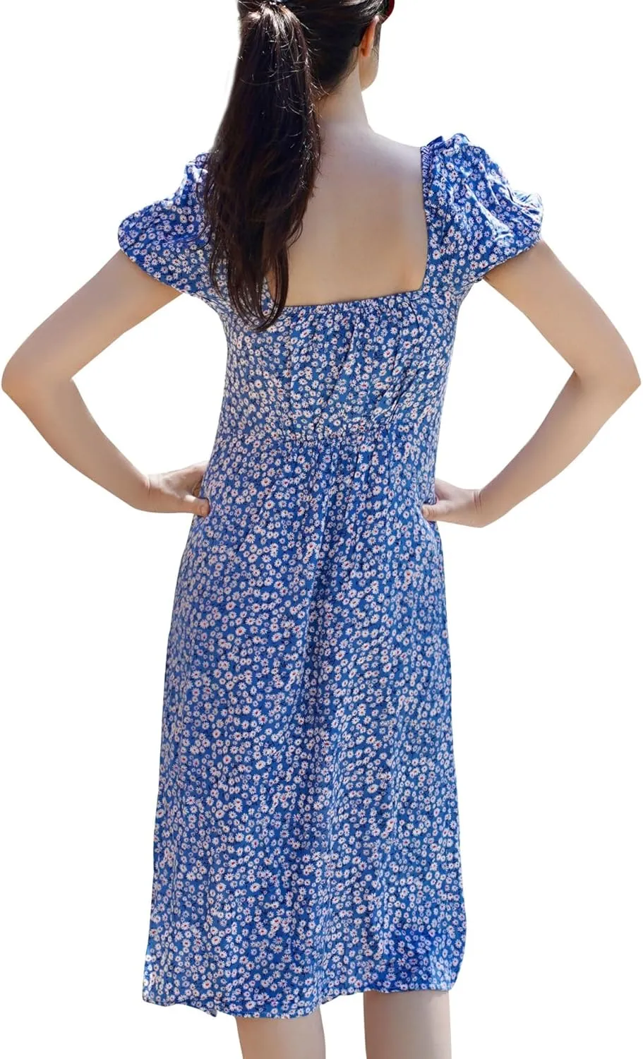 Women's Floral Spring/Summer Midi Casual Boho Dress 2025- Lightweight, Breathable with Elegant Print