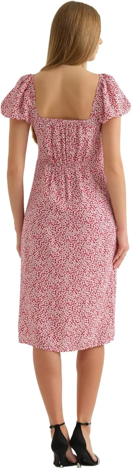 Women's Floral Spring/Summer Midi Casual Boho Dress 2025- Lightweight, Breathable with Elegant Print