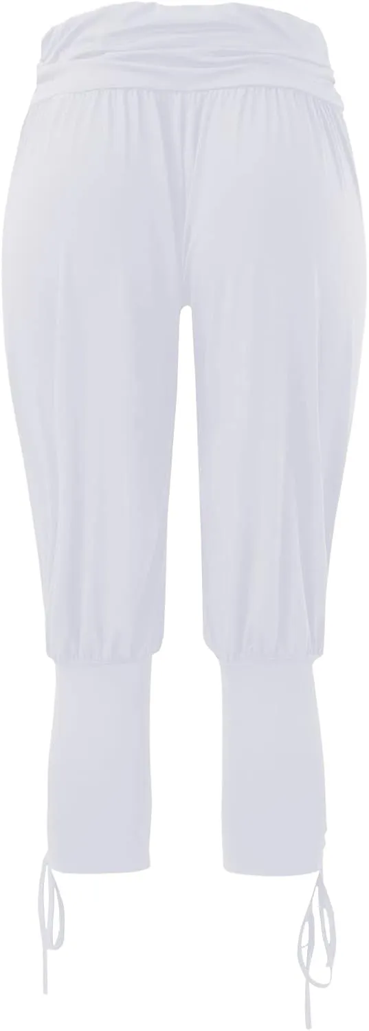 Womens Hippie Ankle Banded Harem Yoga Pants Gypsy Aladdin Pants Medieval Viking Navigator Pirate Renaissance Pants