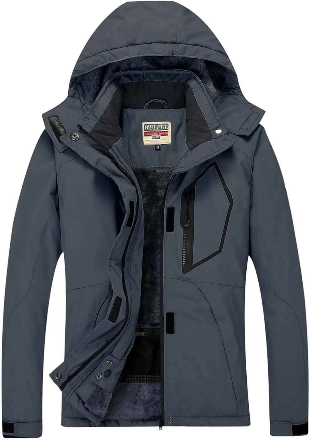 WULFUL Womens Waterproof Snow Ski Jacket Mountain Windproof Winter Coat with Detachable Hood