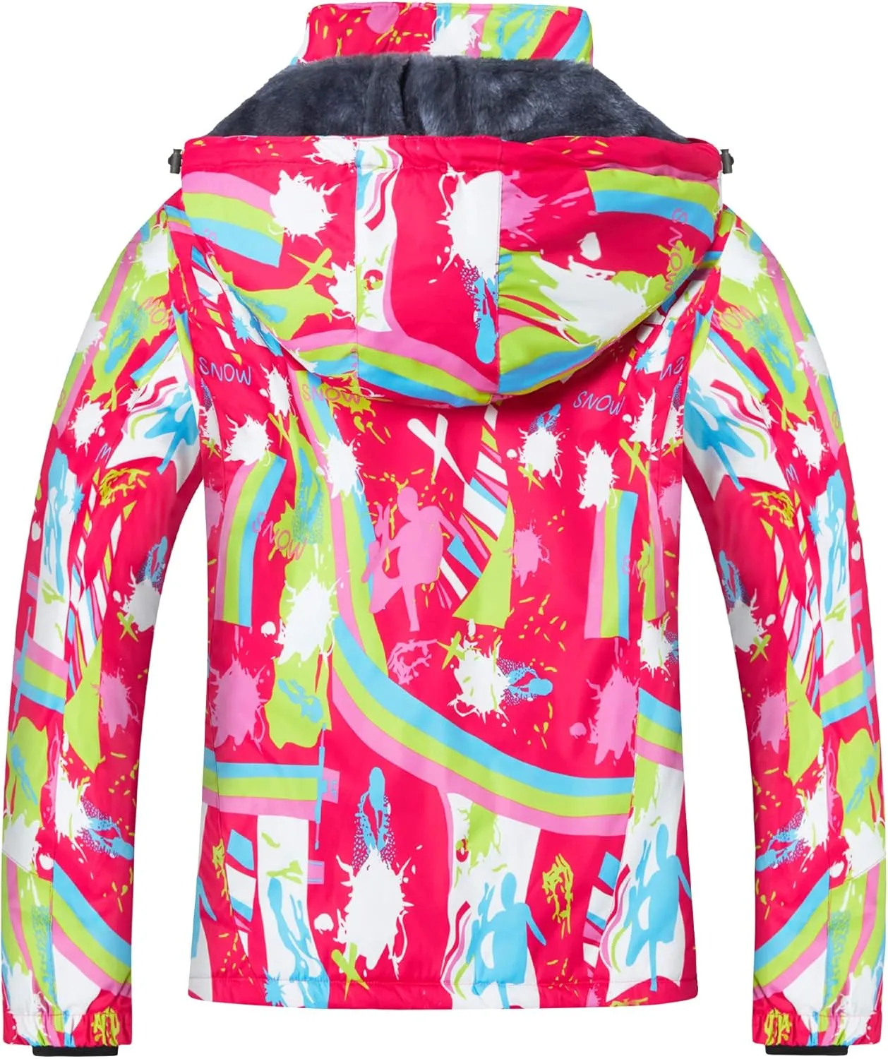 WULFUL Womens Waterproof Snow Ski Jacket Mountain Windproof Winter Coat with Detachable Hood