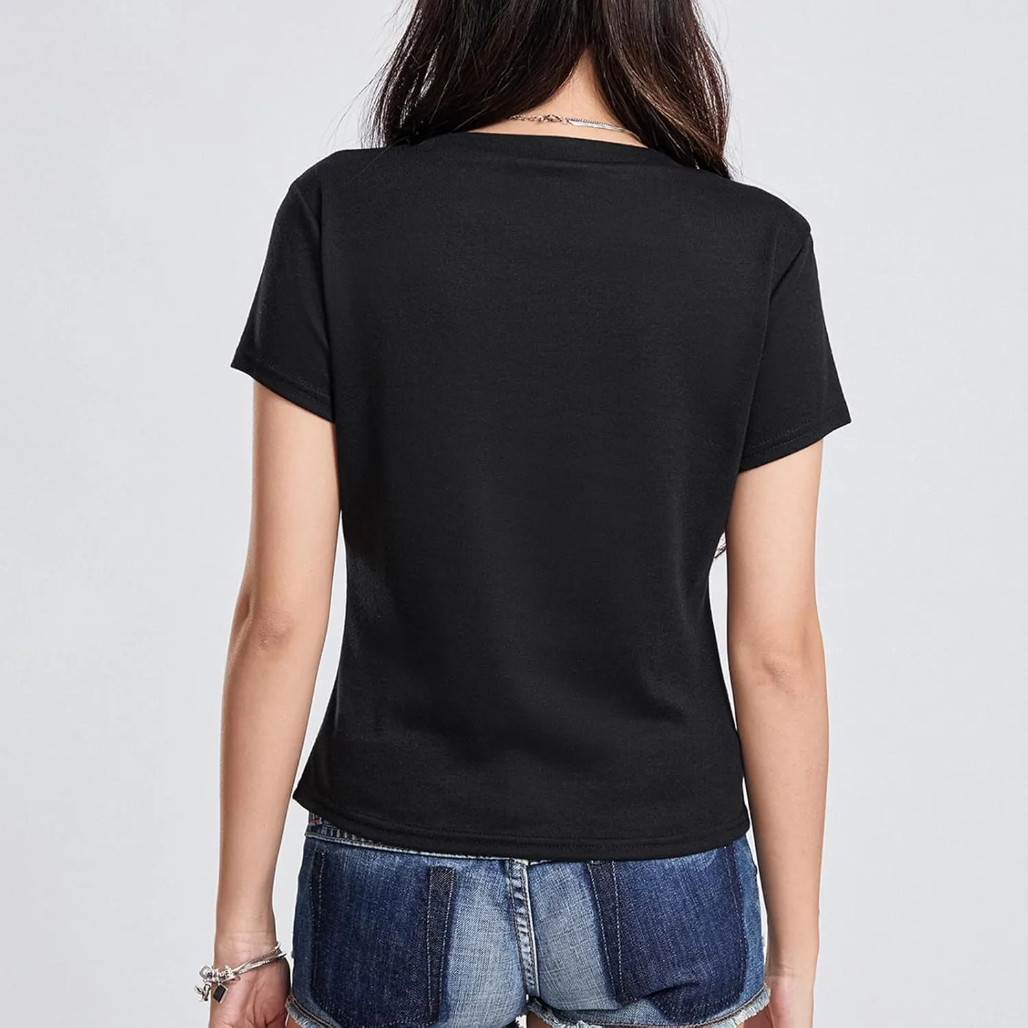 Y2k Grunge Graphic Tees for Women Teen Girls Vintage Goth Aesthetic Baggy Shirts 2000s Emo Tops Summer Clothes