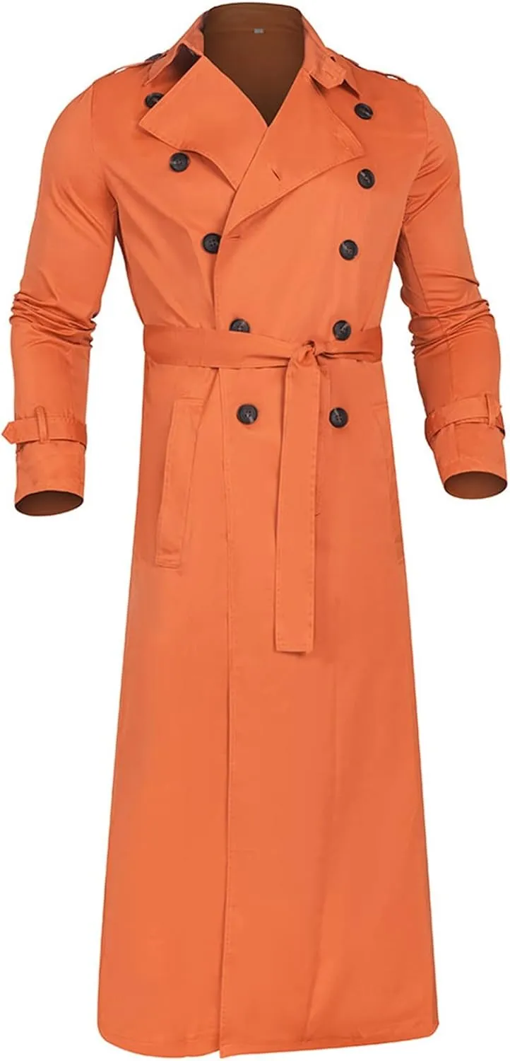 Ymosrh Mens Winter Jackets Men's Long-Slevee Luxury Full Length Trench Coat Long Wool Overcoat Coats for Men